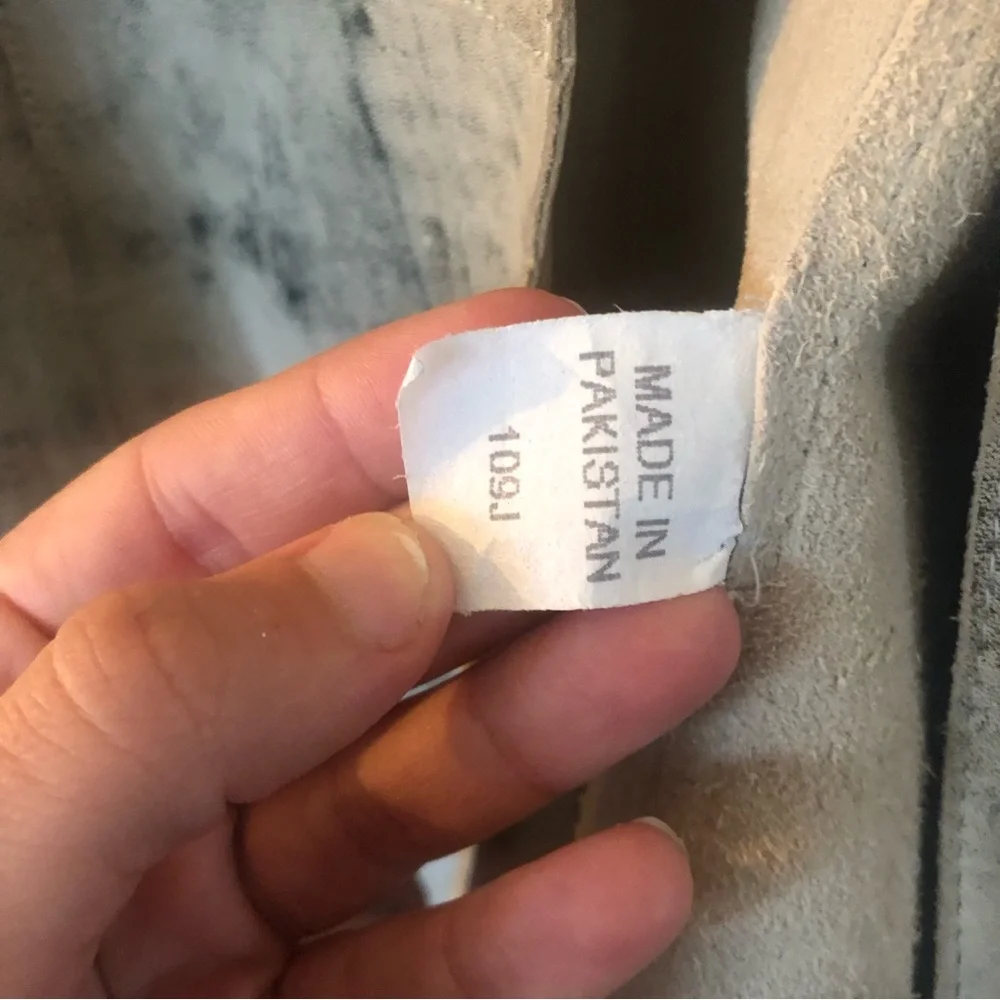 Vintage Distressed Grey Leather Blazer Sample One of a Kind sz S - Picture 2 of 7